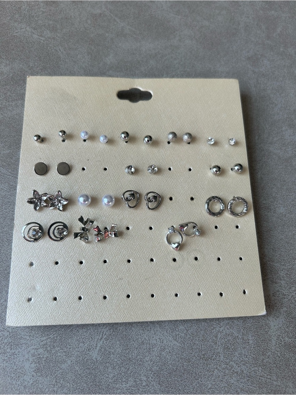 ✨NEW Silver Tone Mixed Stud Earring Set - Silver